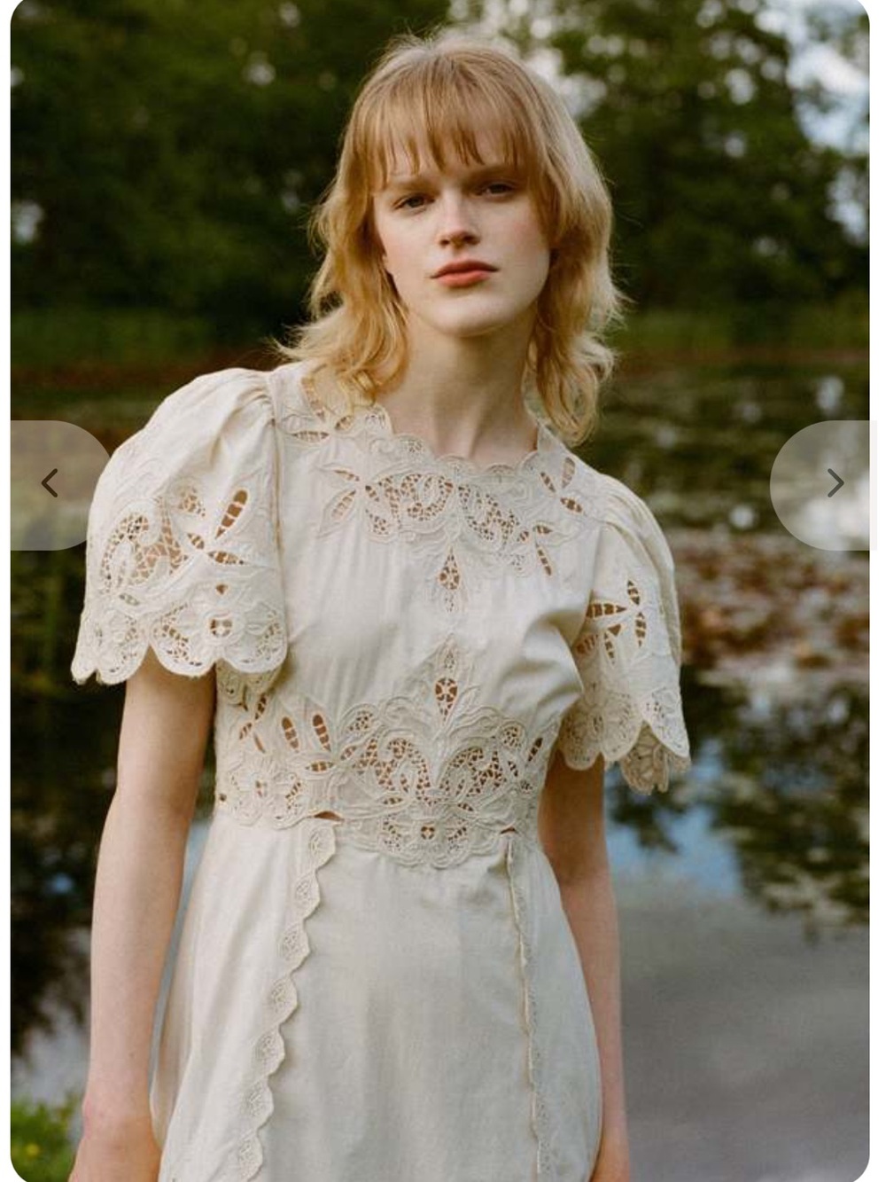 SEA NEW YORK Gianna Dress - White Midi Dress with Embroidered Detail